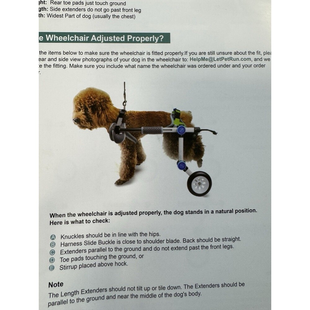 Adjustable Dog Wheelchair for Back Legs Size XS - Picture 11 of 11